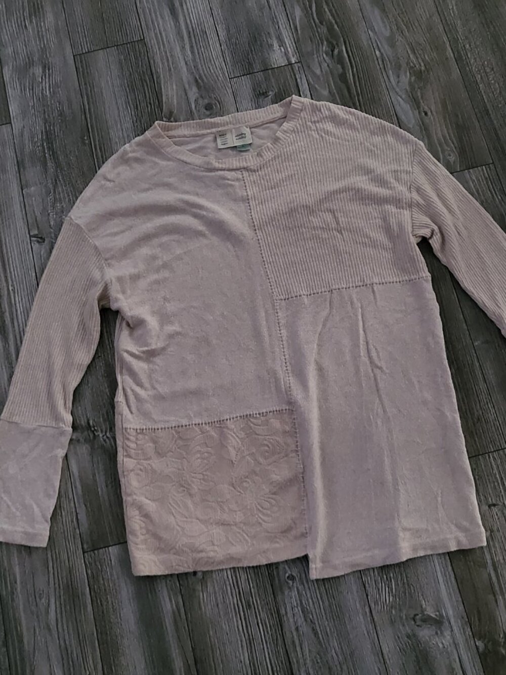 Anthropologie Mixed-Media Patchwork Knit Top - Picture 2 of 10